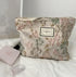 Fashion Flowers Print Cosmetic Bag Canvas Washing Bag Large Capacity Women Travel Cosmetic Pouch Make Up Storage Bags